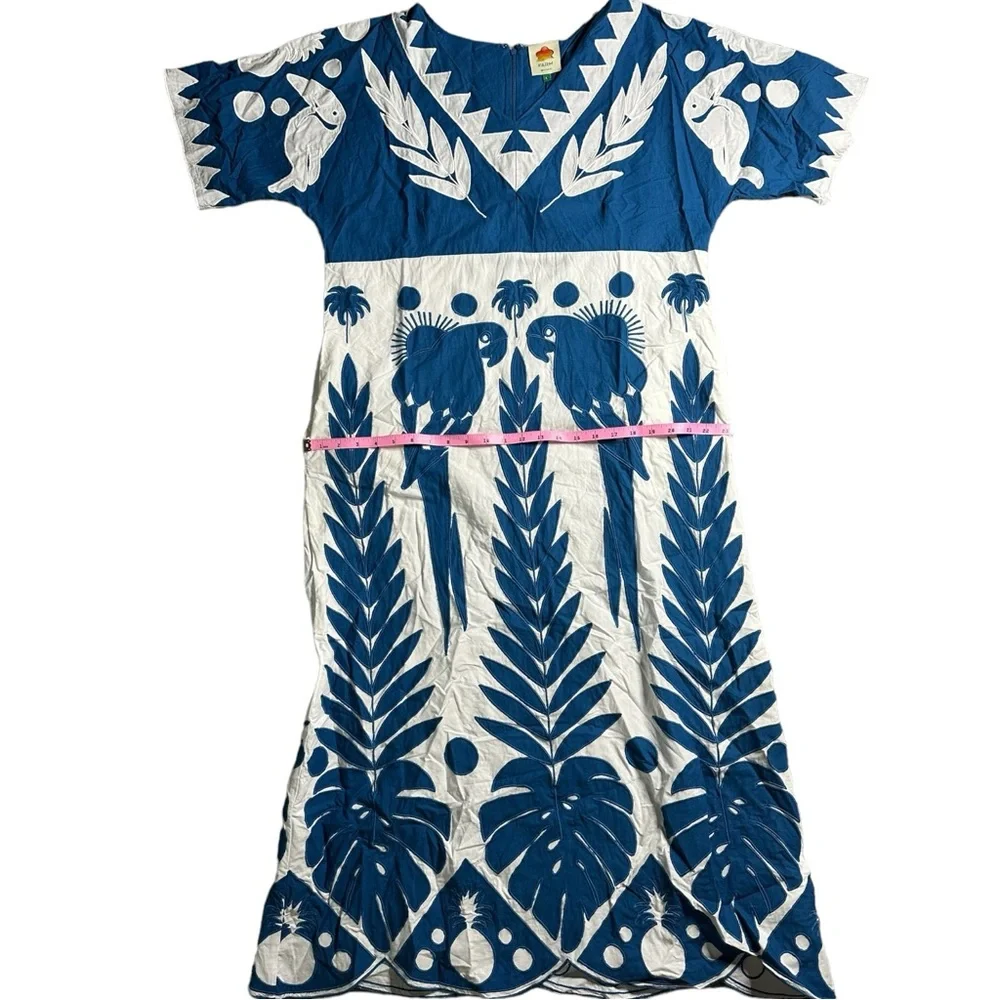 Farm Rio Embroidered Patchwork Maxi Tent Dress Size Large - Picture 16 of 16